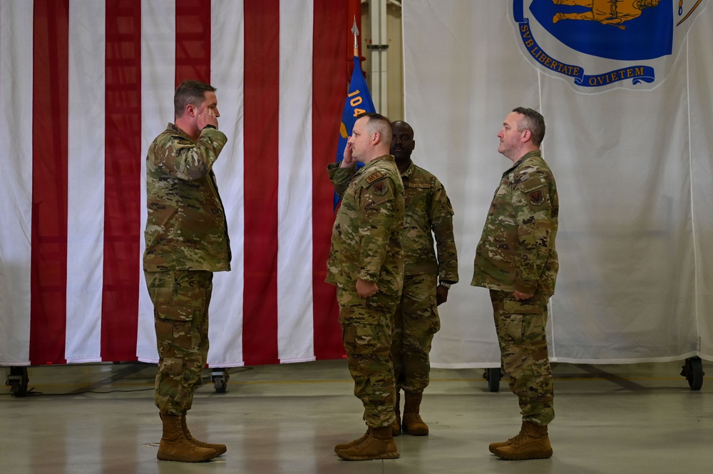 Passing the Torch: 104th Mission Support and Maintenance Groups Hold Dual Change of Command Ceremonies