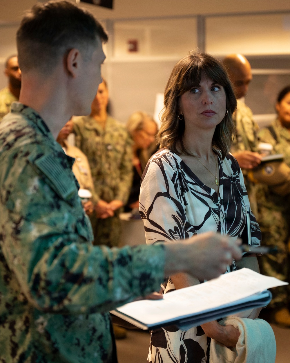 Kirstin Riesbeck, director, information technology planning and policy, visits Navy Recruiting Command