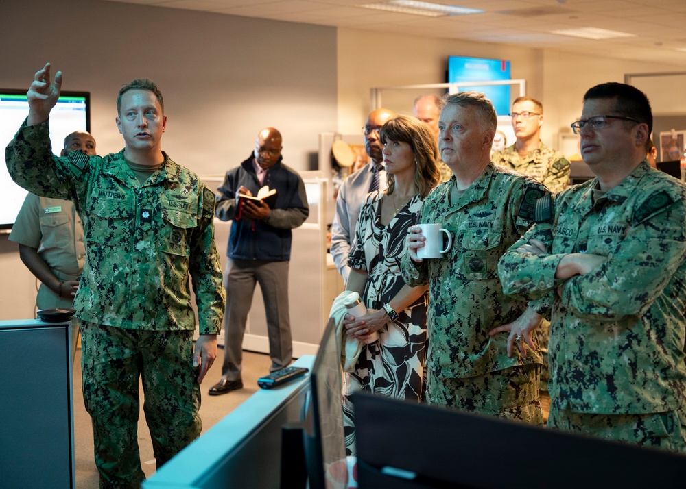 Kirstin Riesbeck, director, information technology planning and policy, visits Navy Recruiting Command