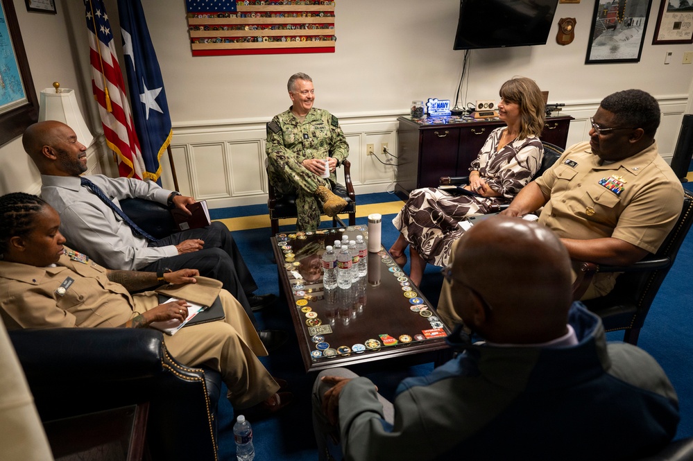 Kirstin Riesbeck, director, information technology planning and policy, visits Navy Recruiting Command