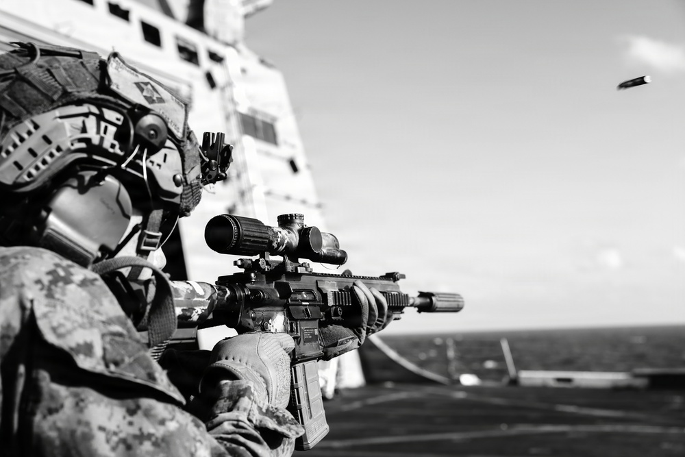 22nd MEU (SOC) | Lima Co. BLT 3/6 Deck Shoot Aboard USS San Antonio