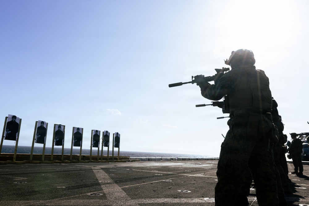 22nd MEU (SOC) | Lima Co. BLT 3/6 Deck Shoot Aboard USS San Antonio