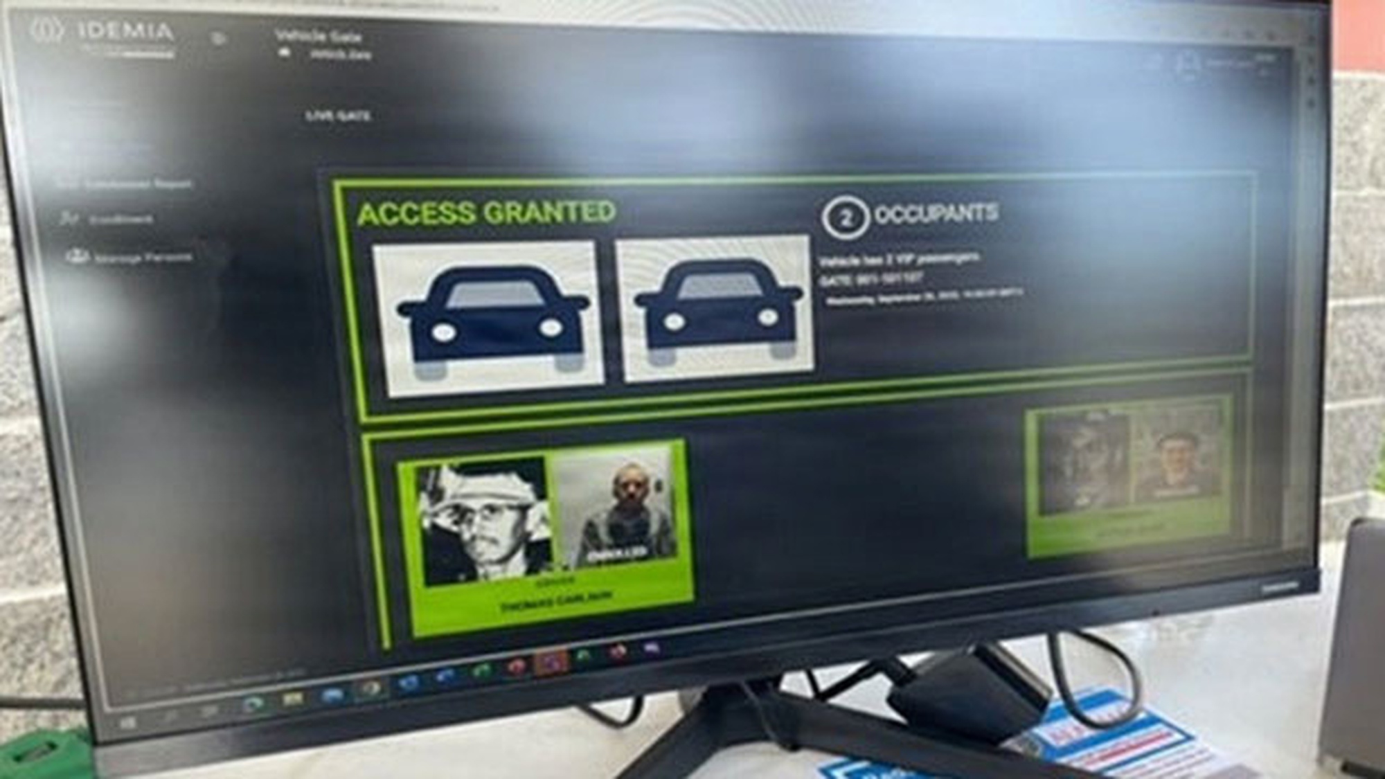 Facial recognition lane technology (as viewed through the computer screen) will represent a significant leap forward in facilitating safety and efficiency. (Photo by Product Manager Force Protection Systems)