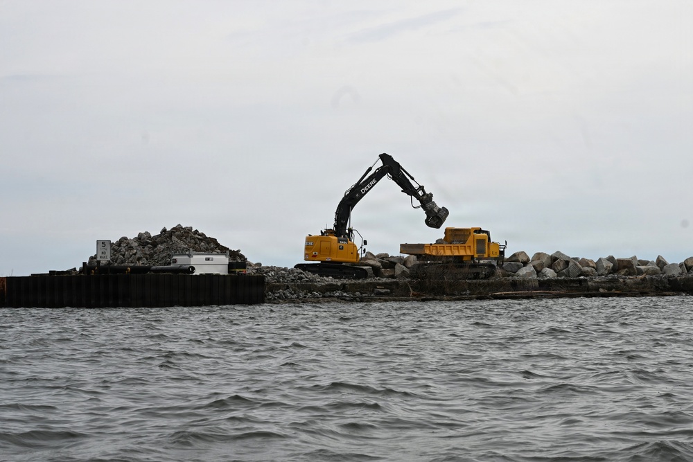 Repairs Resume on Great Sodus East Breakwater for 2026