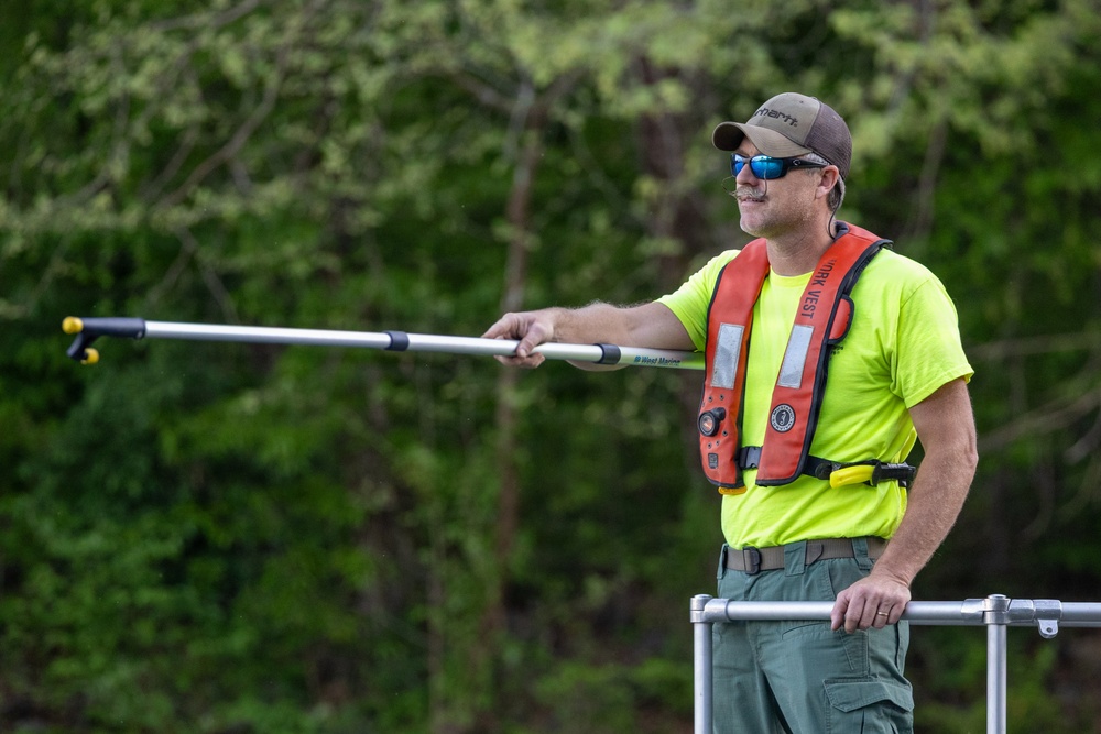 USACE Biologists Study Lake Sturgeon Spawning Below Carters Lake
