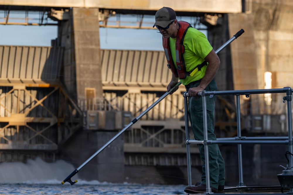 USACE Biologists Study Lake Sturgeon Spawning Below Carters Lake