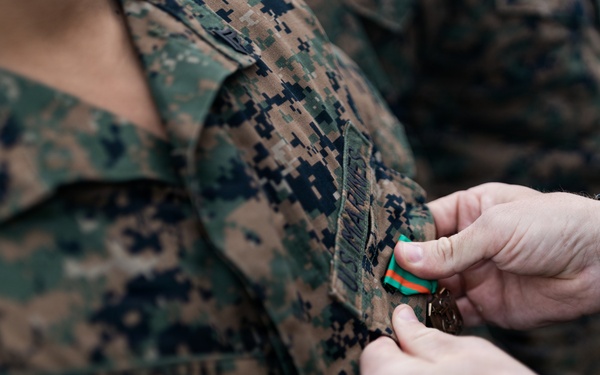 11th MEU Marines Receive Navy and Marine Corps Achievement Medals Aboard USS Portland