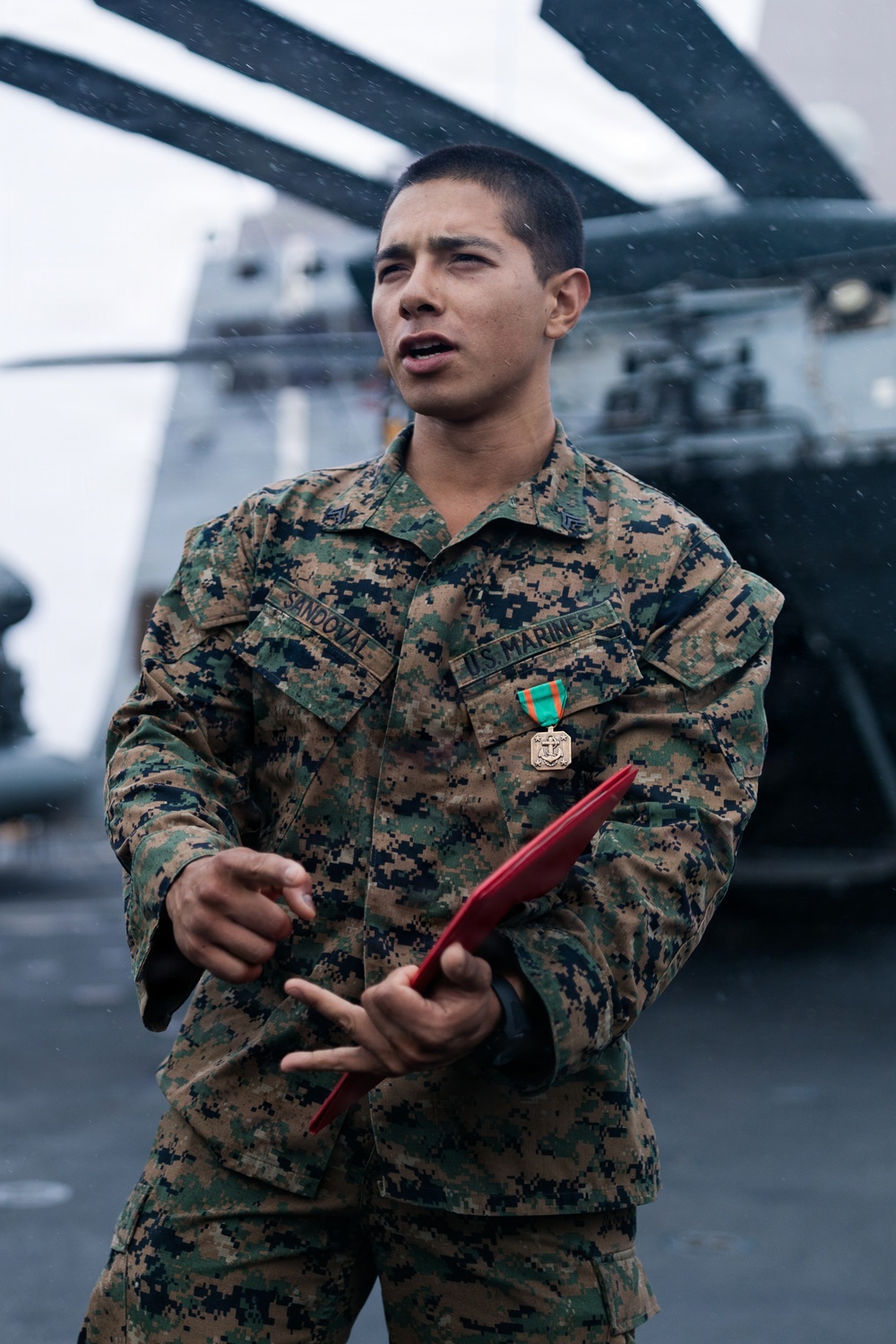11th MEU Marines Receive Navy and Marine Corps Achievement Medals Aboard USS Portland
