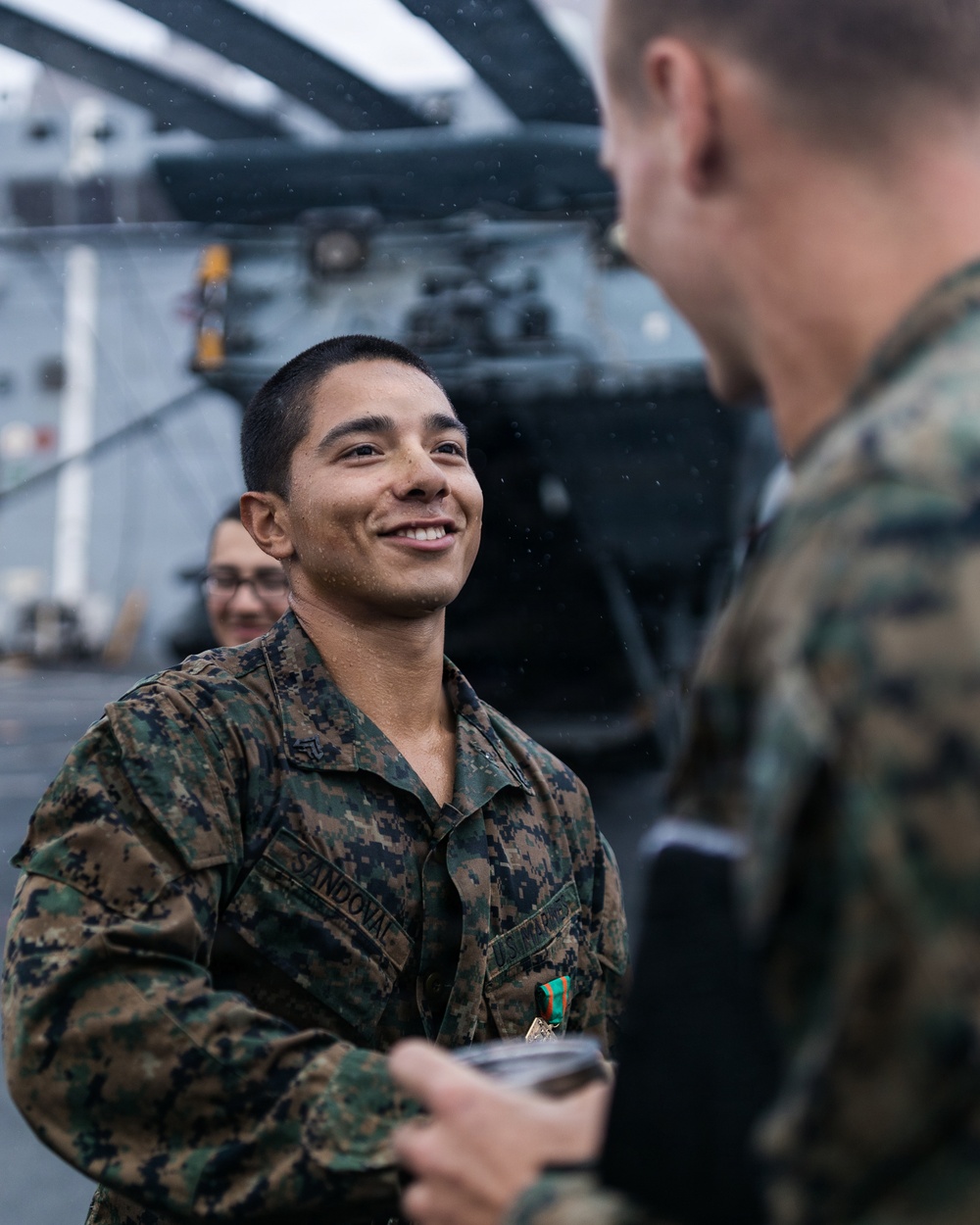 11th MEU Marines Receive Navy and Marine Corps Achievement Medals Aboard USS Portland
