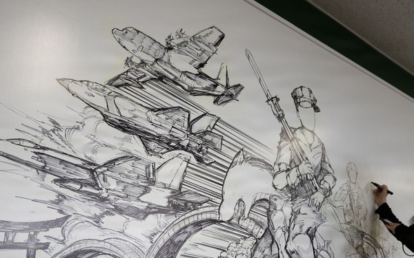 MALS-12 hosts live manga drawing event