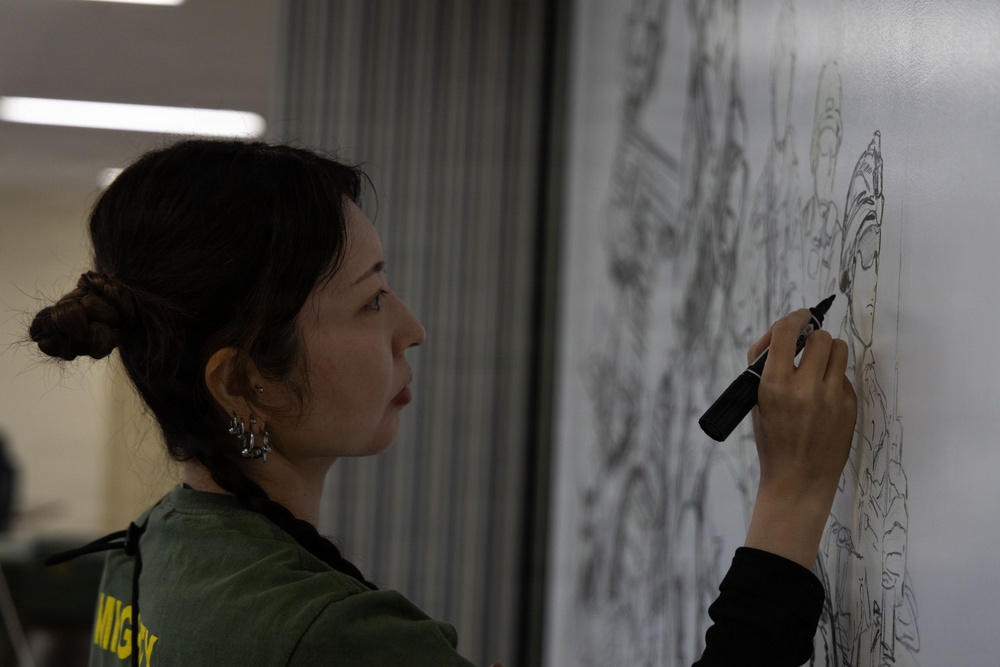 MALS-12 hosts live manga drawing event