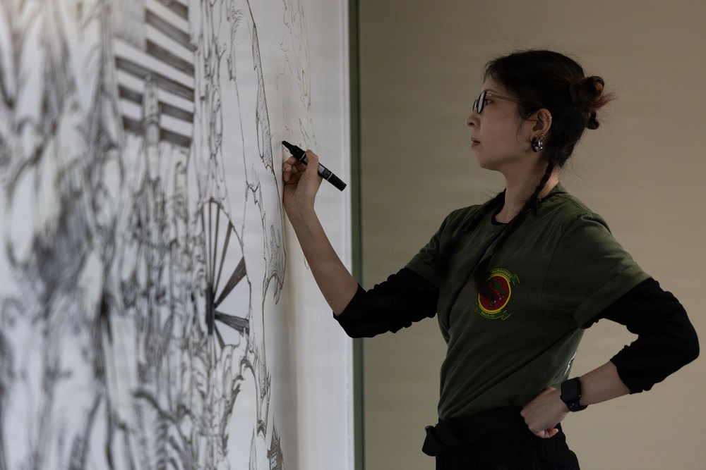 MALS-12 hosts live manga drawing event