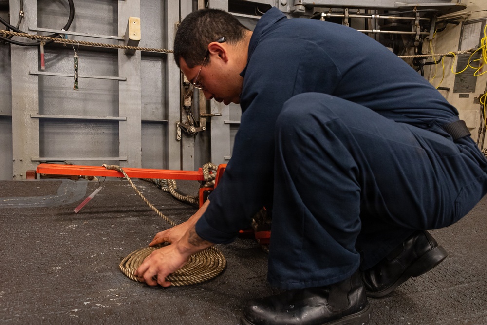USS Portland Sailors and Marines Conduct Routine Operations