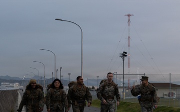 MAG-12 Marines ruck during sunrise