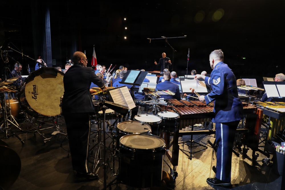 U.S. Air Forces in Europe - Air Forces Africa Band performs in Poland