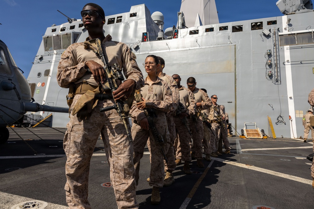 USS Portland Sailors and Marines Conduct Routine Operations