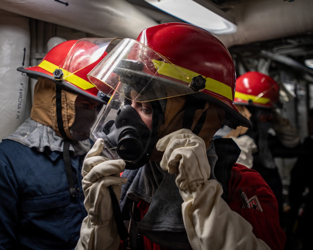 USS Gridley Damage Control Drill