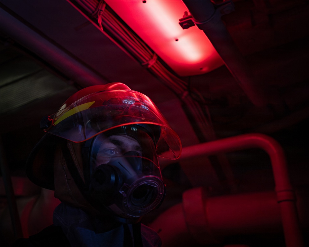 USS Gridley Damage Control Drill