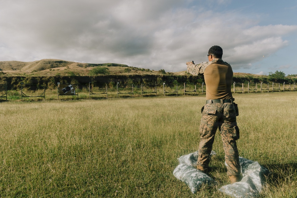 22nd MEU (SOC) | India Co. Conduct Competition-Style Pistol Range