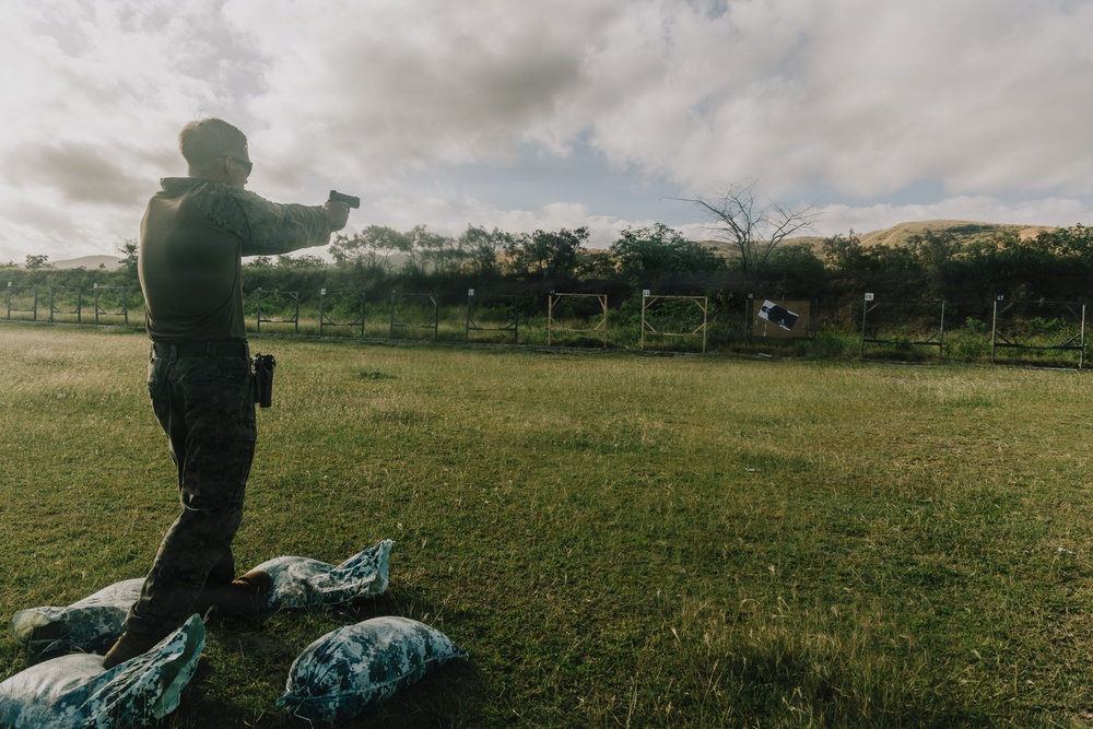 22nd MEU (SOC) | India Co. Conduct Competition-Style Pistol Range