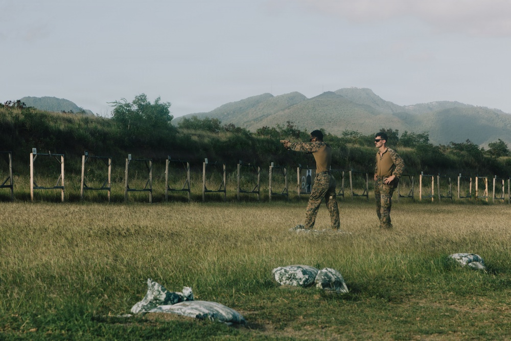 22nd MEU (SOC) | India Co. Conduct Competition-Style Pistol Range