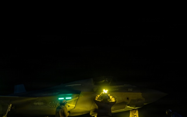11th MEU Marines Conduct F-35B Flight Operations Aboard USS Boxer