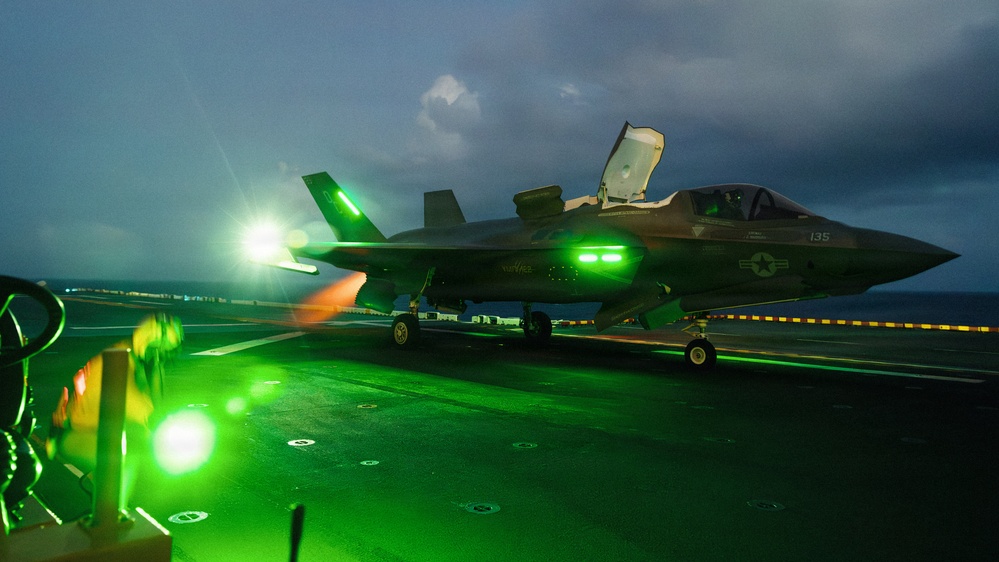 11th MEU Marines Conduct F-35B Flight Operations Aboard USS Boxer