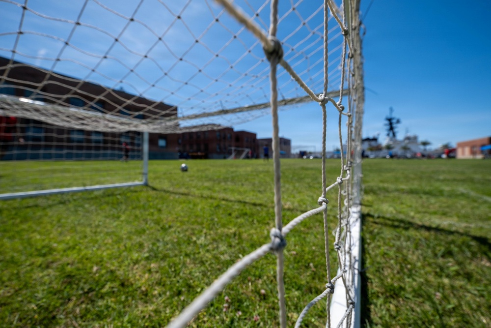 Coast Guard members participate in soccer tournament on Coast Guard Island