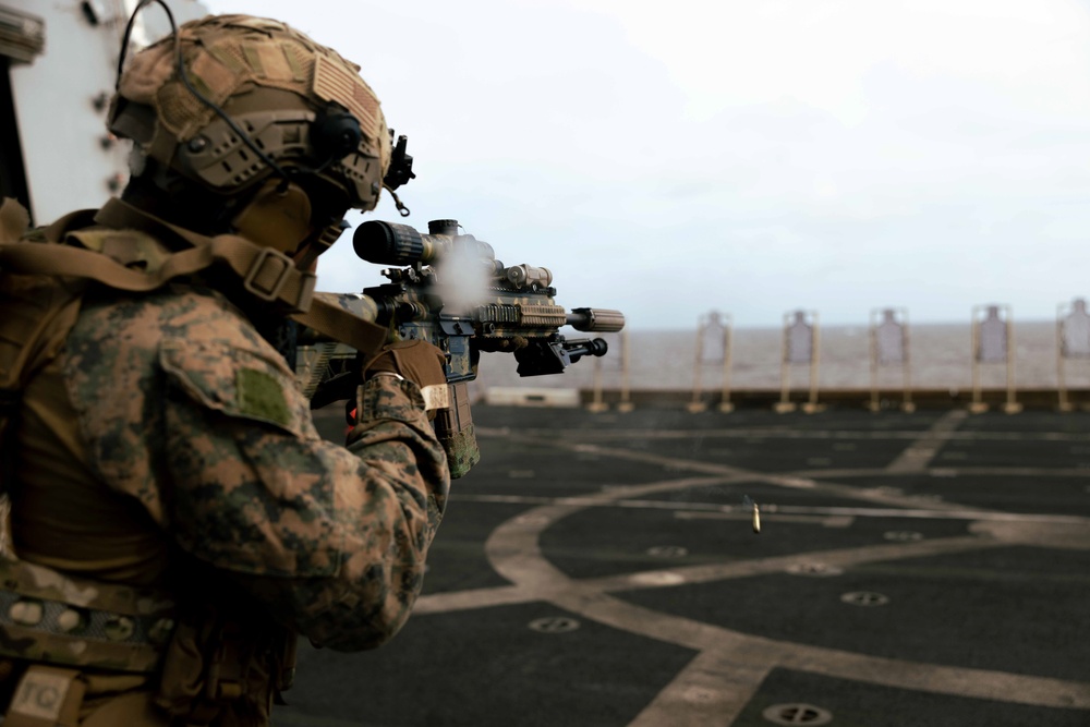 22nd MEU (SOC) | Lima Co. BLT 3/6 Deck Shoot Aboard USS San Antonio