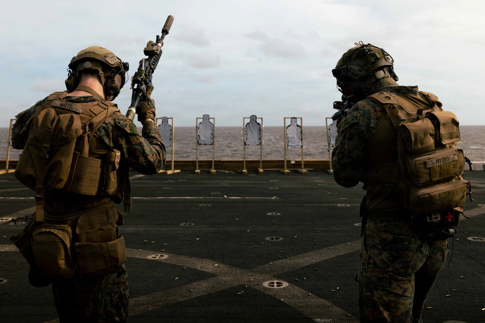 22nd MEU (SOC) | Lima Co. BLT 3/6 Deck Shoot Aboard USS San Antonio