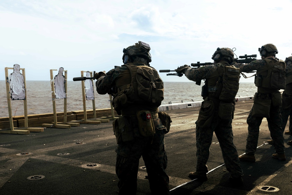 22nd MEU (SOC) | Lima Co. BLT 3/6 Deck Shoot Aboard USS San Antonio