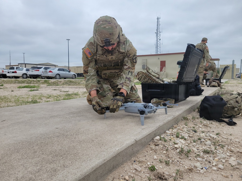 JTF-SB Soldier performs unmanned aircraft system inspection