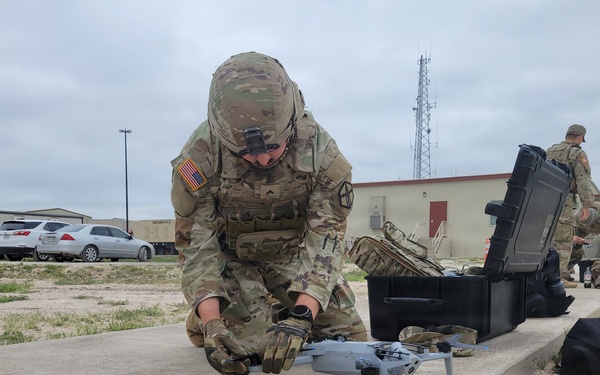 JTF-SB Soldier performs unmanned aircraft system inspection