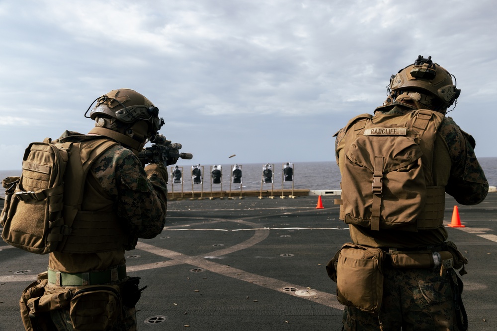 22nd MEU (SOC) | Lima Co. BLT 3/6 Deck Shoot Aboard USS San Antonio
