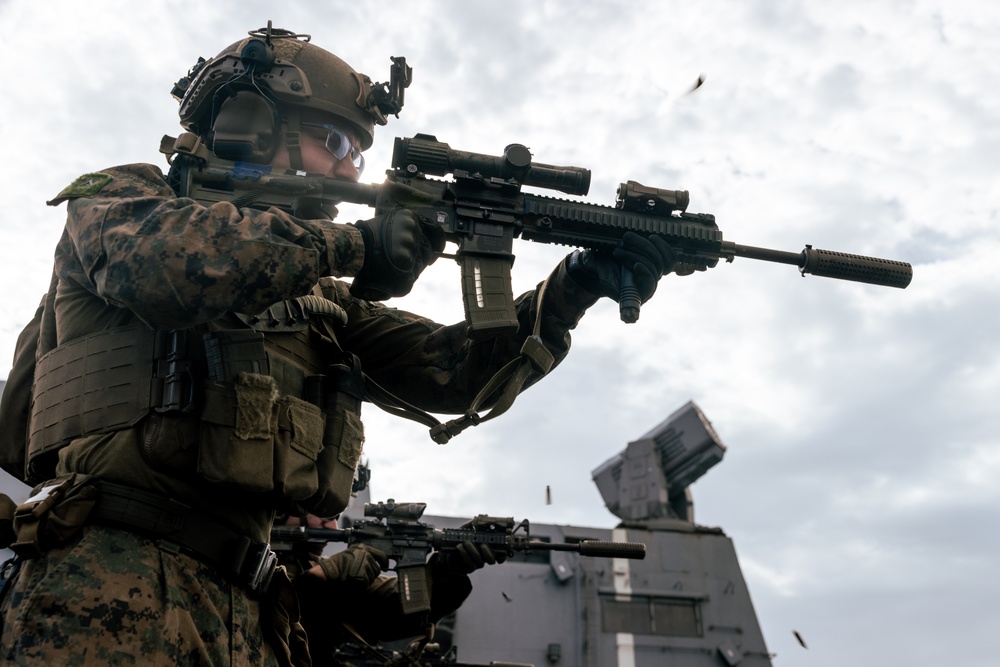22nd MEU (SOC) | Lima Co. BLT 3/6 Deck Shoot Aboard USS San Antonio