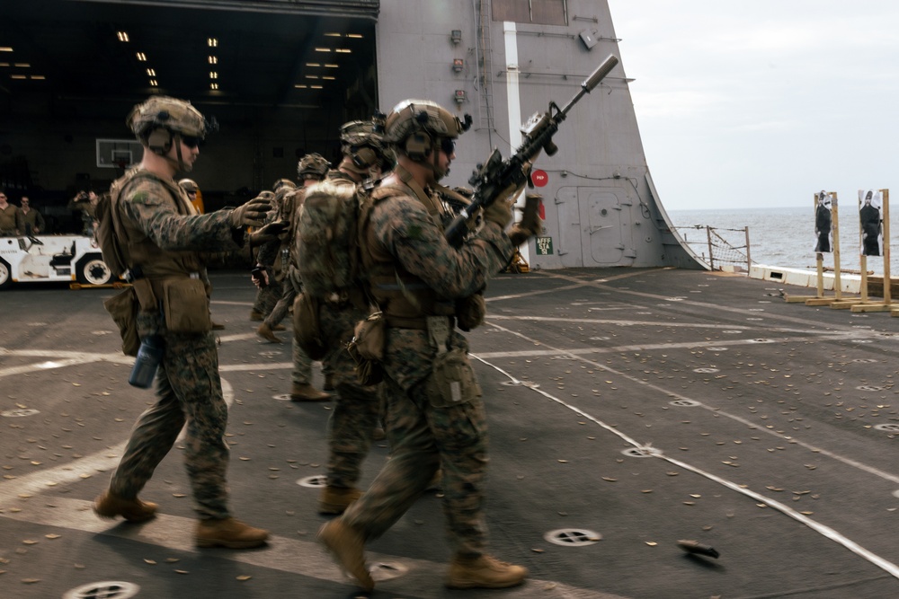 22nd MEU (SOC) | Lima Co. BLT 3/6 Deck Shoot Aboard USS San Antonio
