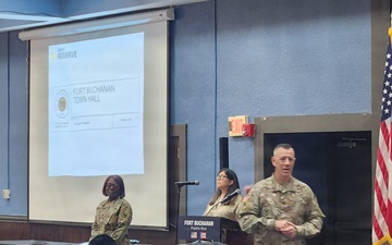 Fort Buchanan town hall strengthens readiness through transparency and recognition