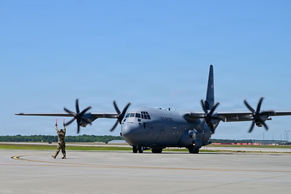 Georgia Air National Guard C-130J Super Hercules flies JROTC Orientation flight