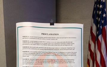 MFR Chief of Staff Col Brennan Signs the Annual Sexual Assault Awareness and Prevention Month Proclamation