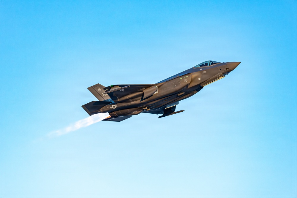 F-35A Lightning II takeoffs at Nellis Air Force Base