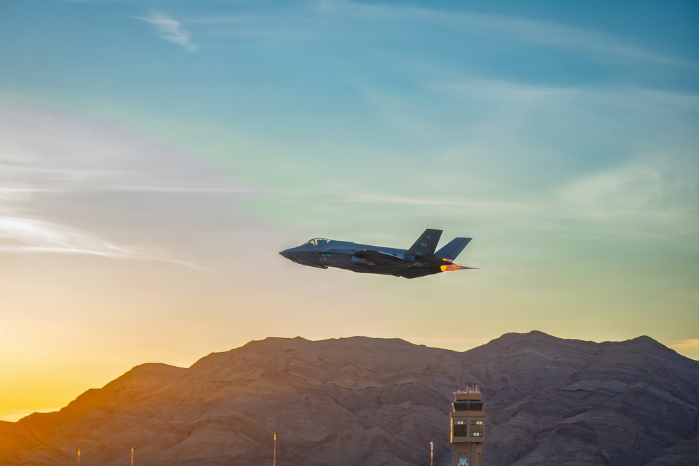 F-35A Lightning II takes off at Nellis Air Force Base