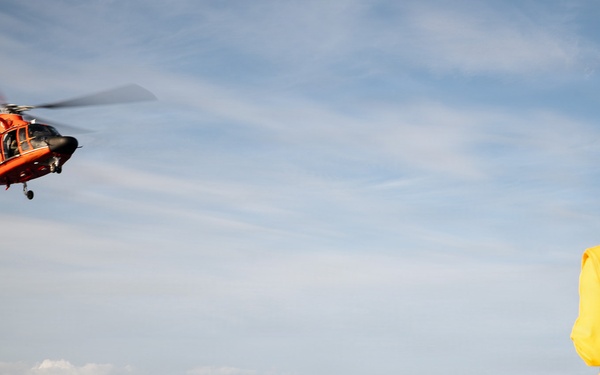 Coast Guard Air Station Barbers Point conducts deck landing qualifications with CGC Harriet Lane (WMEC 903)