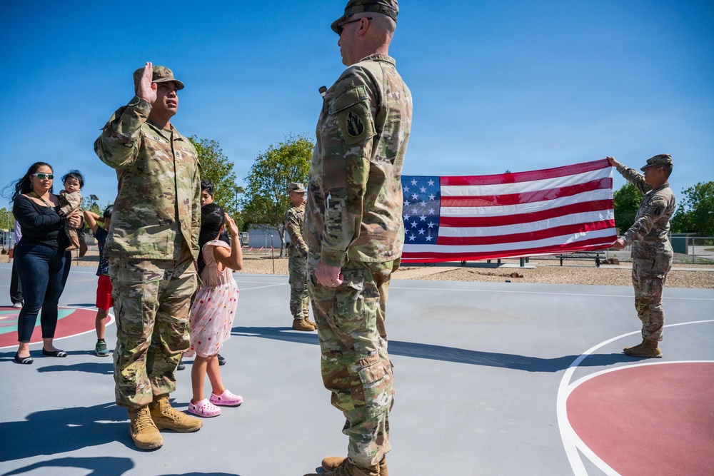 Army Reserve NCO reenlists with 63d Readiness Division in Mountain View