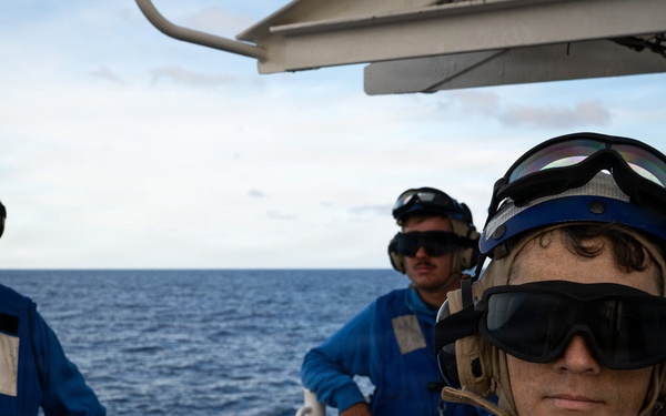 Coast Guard Air Station Barbers Point conducts deck landing qualifications with CGC Harriet Lane (WMEC 903)