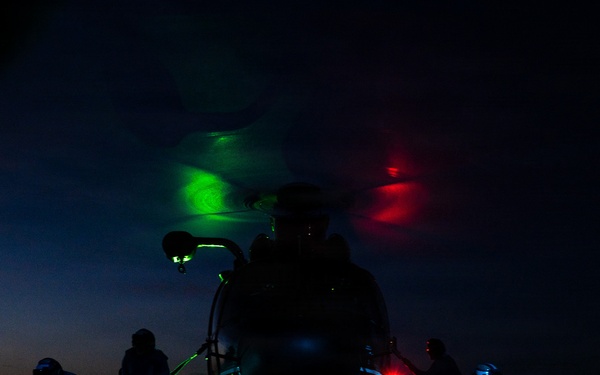 Coast Guard Air Station Barbers Point conducts deck landing qualifications with CGC Harriet Lane (WMEC 903)