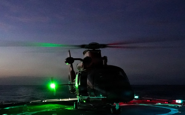 Coast Guard Air Station Barbers Point conducts deck landing qualifications with CGC Harriet Lane (WMEC 903)