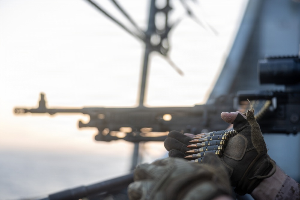 22nd MEU(SOC) | BLT 3/6 Conducts MMG Shoot Aboard USS Fort Lauderdale