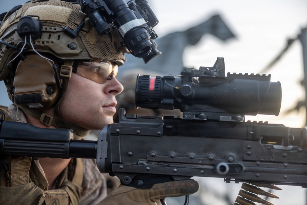 22nd MEU(SOC) | BLT 3/6 Conducts MMG Shoot Aboard USS Fort Lauderdale