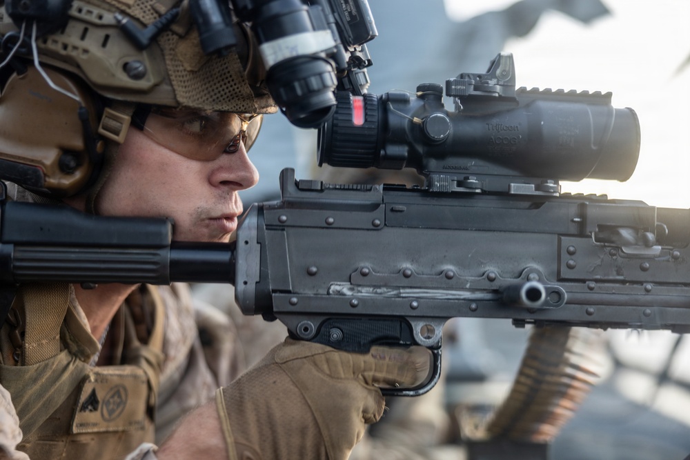 22nd MEU(SOC) | BLT 3/6 Conducts MMG Shoot Aboard USS Fort Lauderdale