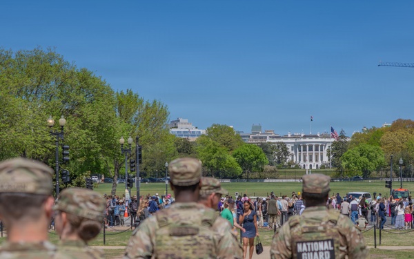 Mississippi National Guard Soldiers patrol on the National Mall